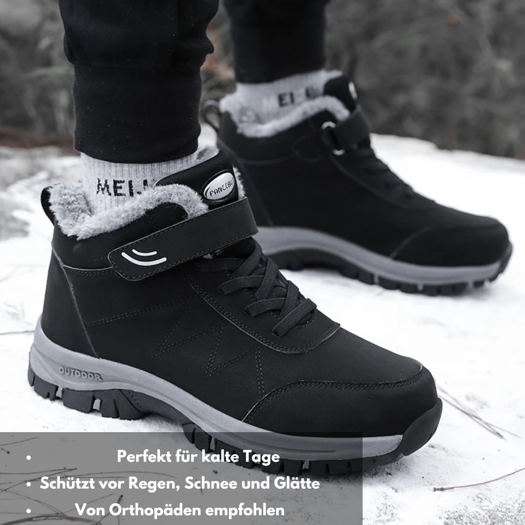 Ergonomischer Klettverschluss Stiefel – OrthoRelief für breite & schmale Füße, Schmerzlinderung, Schwarz, Rot & Grau