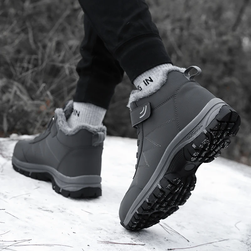 Ergonomischer Klettverschluss Stiefel – OrthoRelief für breite & schmale Füße, Schmerzlinderung, Schwarz, Rot & Grau