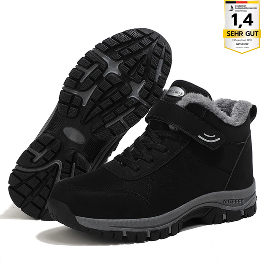 Ergonomischer Klettverschluss Stiefel – OrthoRelief für breite &amp; schmale Füße, Schmerzlinderung, Schwarz, Rot &amp; Grau